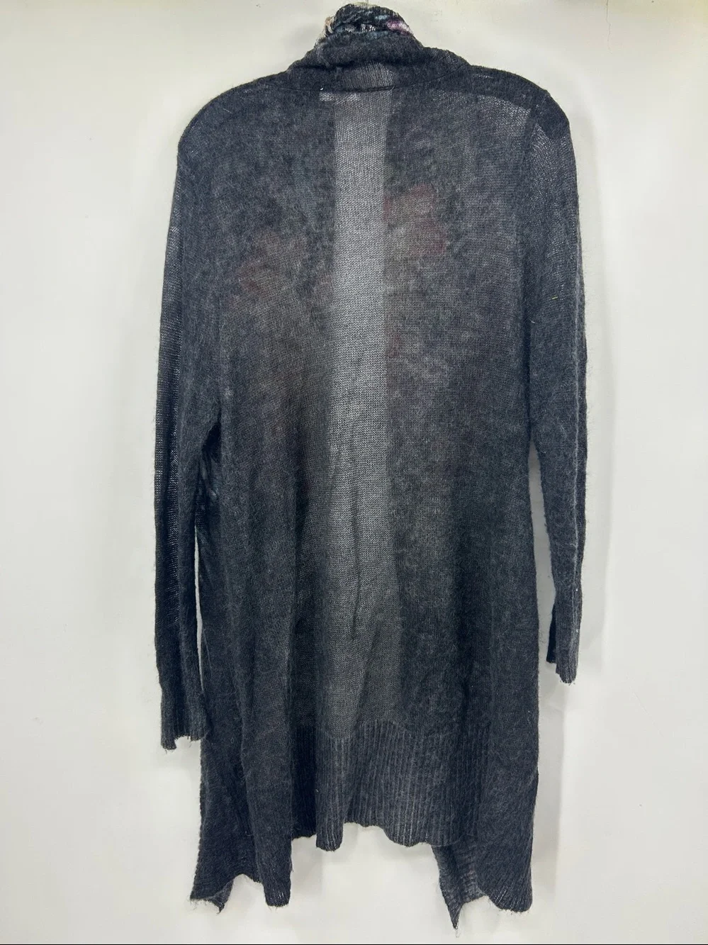 Adore Women’s Wool Mohair Cardigan Gray Lightweight Butterfly Wings L